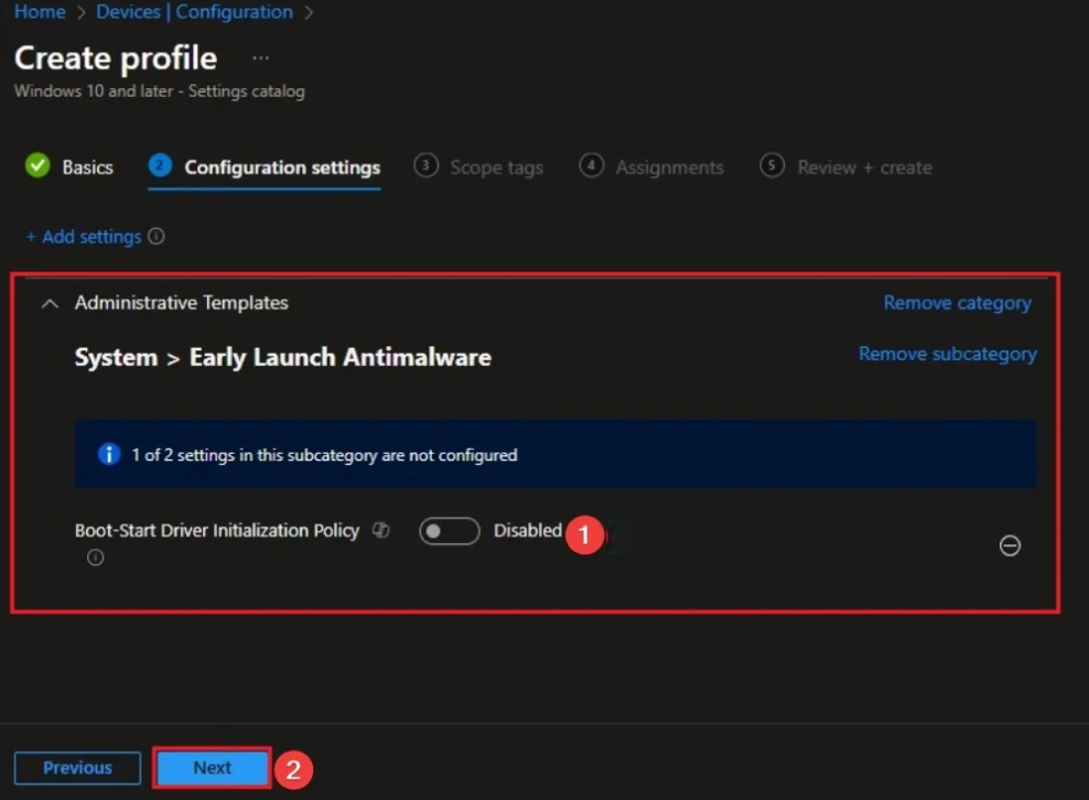 Boot-Start Driver Initialization Policy: disable vs enable behavior